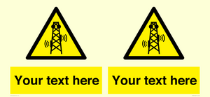 Custom warning RF radiation transmitter